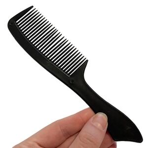 Vintage‎ Unbreakable USA Black Wide Tooth Comb Soft Plastic Pocket Purse Hair
